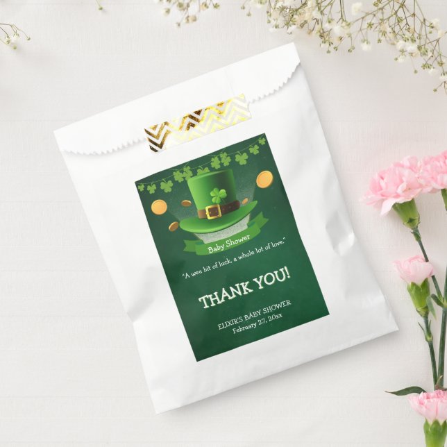 St. Patrick's Day Hat Shamrock Gold Baby Shower Favor Bag (Sealed)