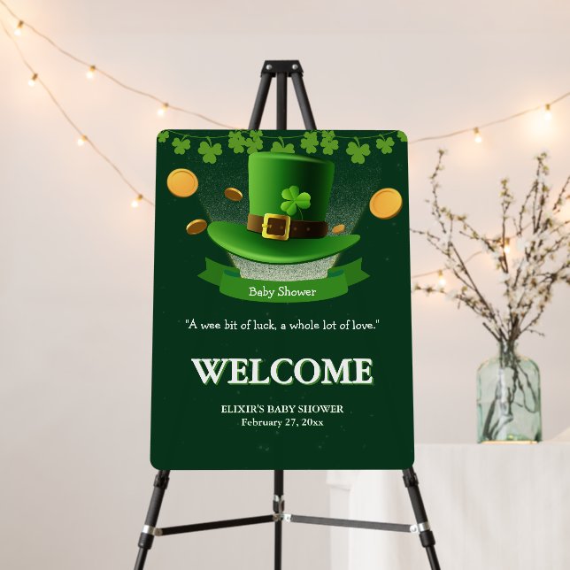 St. Patrick's Day Hat Shamrock Gold Baby Shower Foam Board (In Situ (Stand))