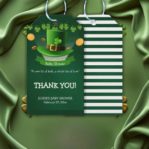 St. Patrick's Day Hat Shamrock Gold Baby Shower Gift Tags