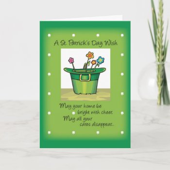 St. Patrick's Day Hat With Flowers Card by sandrarosecreations at Zazzle