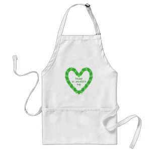 St Patrick's Day Heart Adult Apron