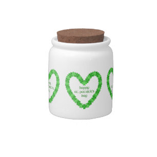 St Patrick's Day Heart Candy Jar