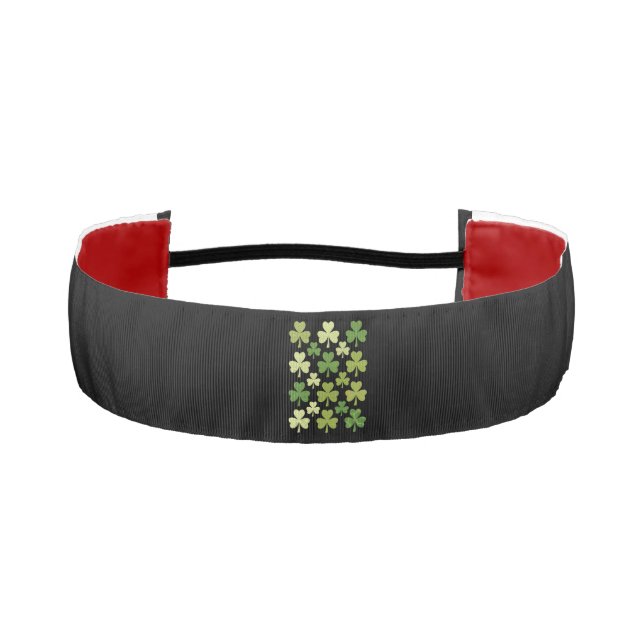 St Patrick's Day Heart Lucky Clover Shamrock  Athletic Headband (Front)