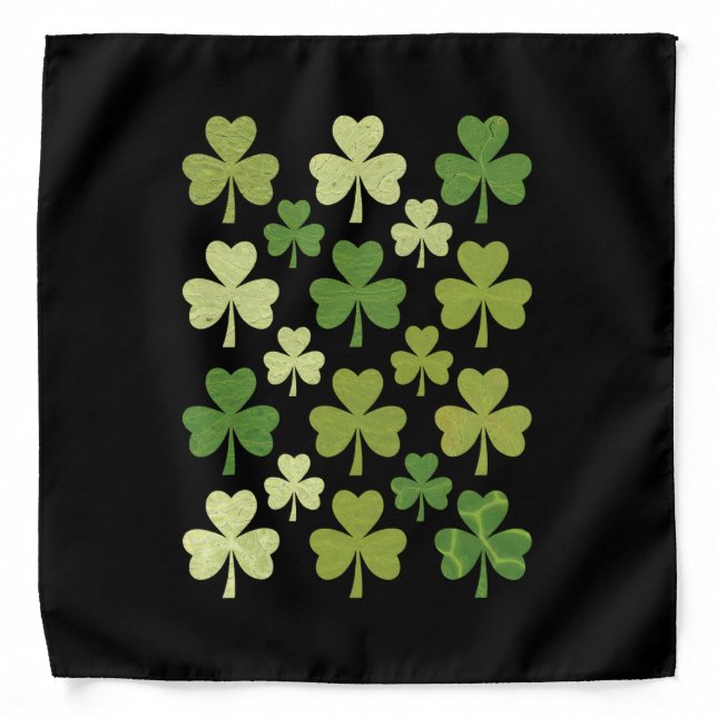 St Patrick's Day Heart Lucky Clover Shamrock  Bandana (Front)