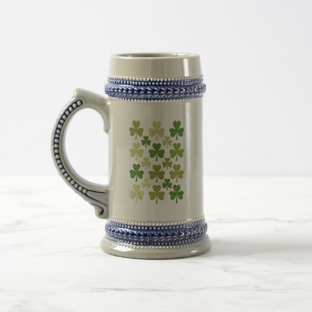 St Patrick's Day Heart Lucky Clover Shamrock  Beer Stein (Left)