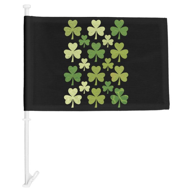 St Patrick's Day Heart Lucky Clover Shamrock  Car Flag (Front)