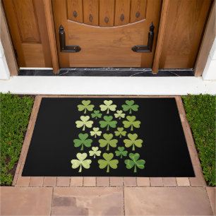 St Patrick's Day Heart Lucky Clover Shamrock Doormat