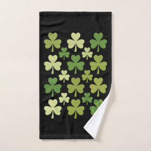 St Patrick's Day Heart Lucky Clover Shamrock Hand Towel