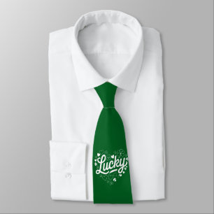 St Patrick's Day Heart Lucky Clover Shamrock  Neck Tie