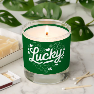 St Patrick's Day Heart Lucky Clover Shamrock  Scented Candle