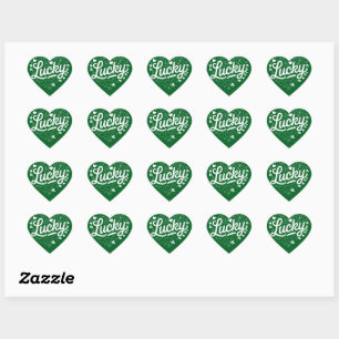 St Patrick's Day Heart Lucky Clover Shamrock  Sticker