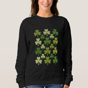 St Patrick's Day Heart Lucky Clover Shamrock Sweatshirt