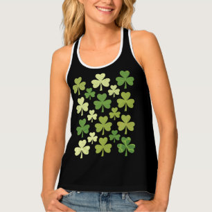 St Patrick's Day Heart Lucky Clover Shamrock Tank Top