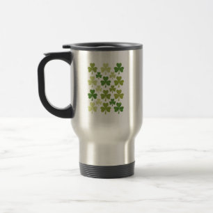 St Patrick's Day Heart Lucky Clover Shamrock Travel Mug