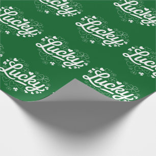 St Patrick's Day Heart Lucky Clover Shamrock Wrapping Paper
