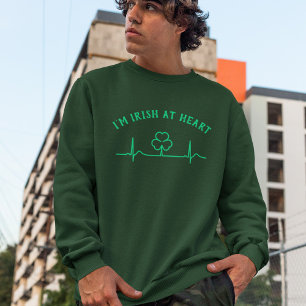 St Patricks Day Heartbeat Sweatshirt   Custom Text