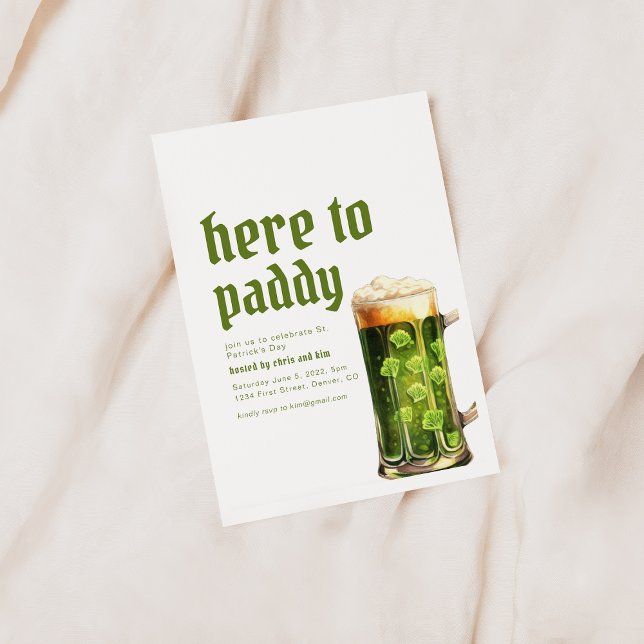 St. Patrick's Day Here to Paddy Party Invitation (Creator Uploaded)