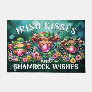 St Patrick's Day Highland Cow Irish Doormat