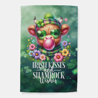 St Patrick's Day Highland Cow Irish Garden Flag