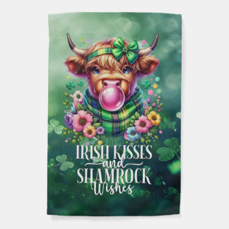 St Patrick's Day Highland Cow Irish Garden Flag