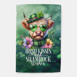 St Patrick's Day Highland Cow Irish Garden Flag