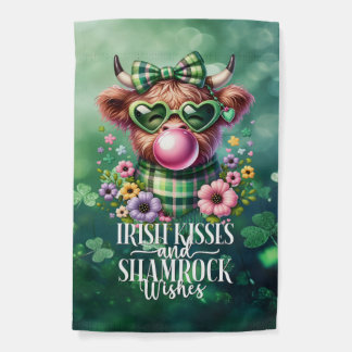 St Patrick's Day Highland Cow Irish Garden Flag  Flag