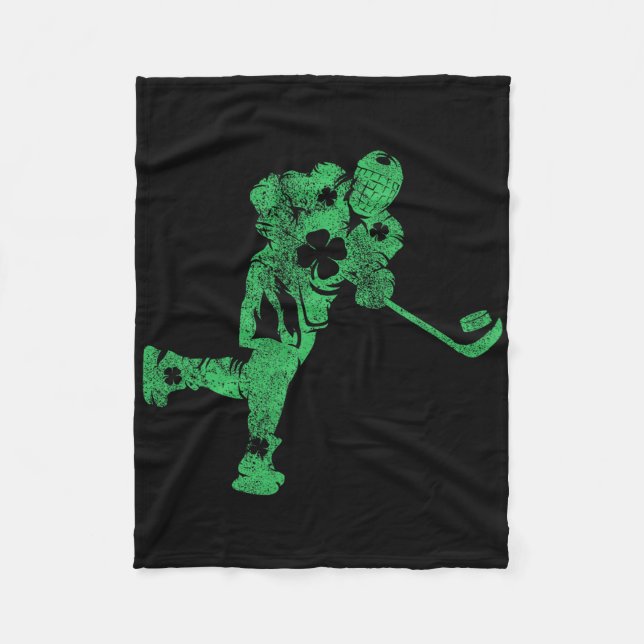St Patrick's Day Hockey Irish Boys Saint Paddy's S Fleece Blanket (Front)