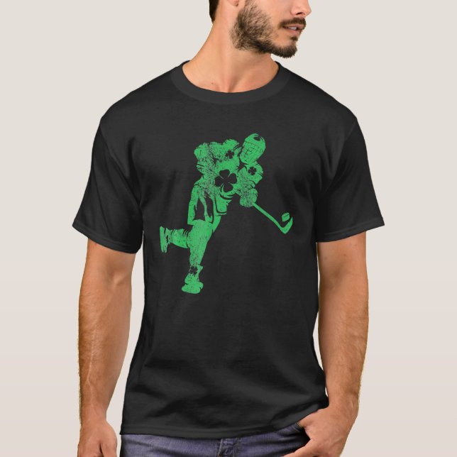St. Patrick's Day Hockey Irish Boys Saint Paddy's T-Shirt (Front)