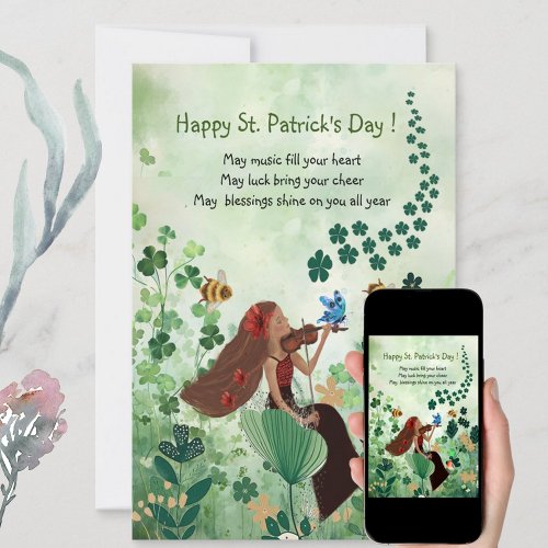 St Patricks Day  Holiday Card with  Music