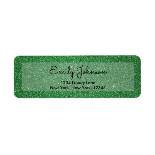St. Patrick's Day Holiday Green Glitter & Sparkle Label