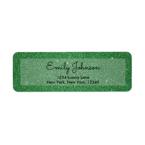 St Patricks Day Holiday Green Glitter  Sparkle Label