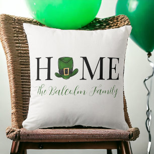 St Patrick's Day Home Green Leprechaun Hat Custom Throw Pillow