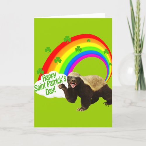 St Patricks Day Honey Badger Card