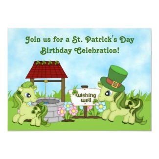 St Patrick's Day Horse Birthday Invitations
