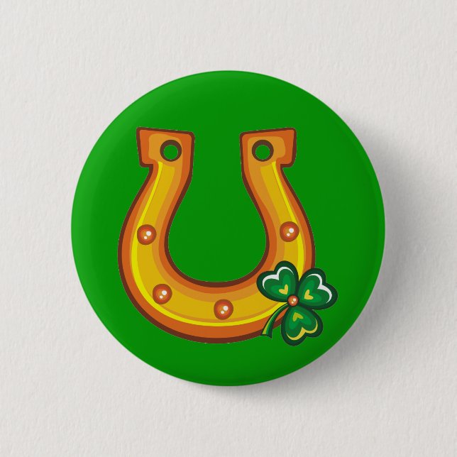 St. Patrick's Day Horseshoe Button (Front)
