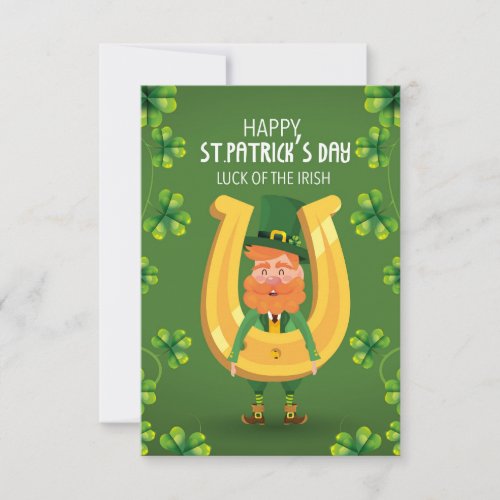 StPatricks Day Horseshoe Funny Greeting Card