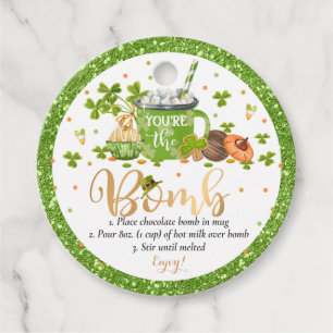 St Patrick's Day Hot Chocolate Bomb Lucky Bomb Favor Tags