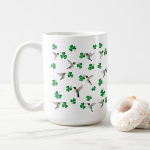 St. Patrick's Day Hummingbird and Shamrocks Coffee Mug