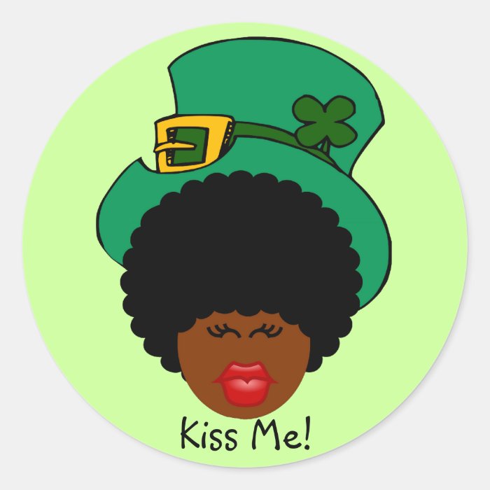 St. Patrick's Day Humor Kiss Me. I'm Black Irish Sticker