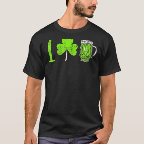 St Patricks Day I Love Beer Shamrock Irish Drinkin T_Shirt