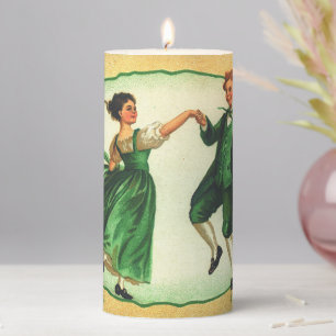 "St. Patrick's Day in the Morning." Vintage Card Pillar Candle