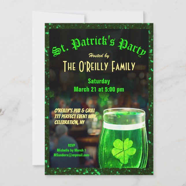 St. Patrick's Day Invitation (Front)
