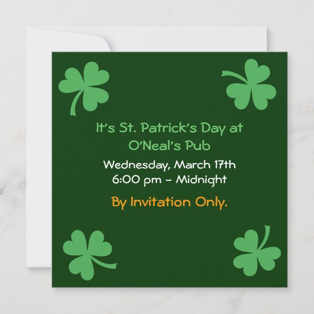 St. Patrick's Day Invitation (Front)