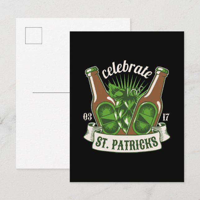 St patricks day invitation postcard (Front/Back)