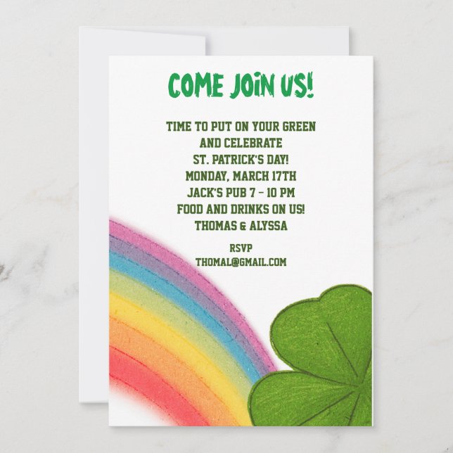 st patrick's day invitation wording (Front)