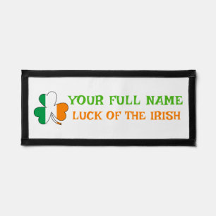 St Patrick's Day Ireland Flag Custom Name Shamrock