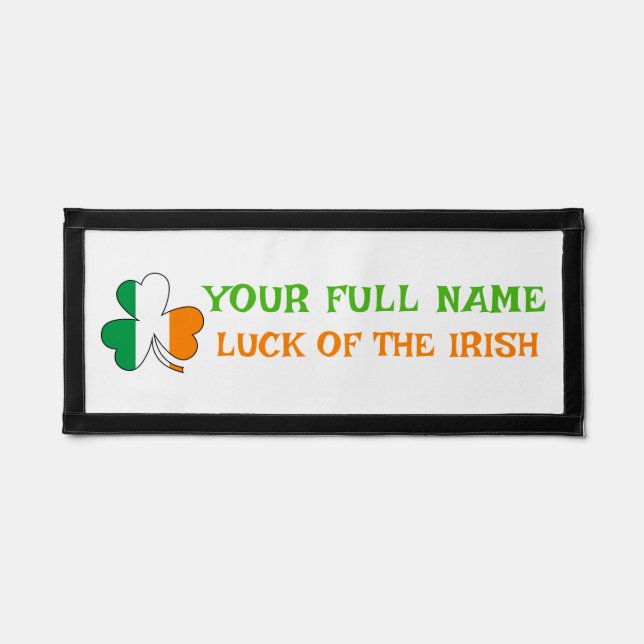 St Patrick's Day Ireland Flag Custom Name Shamrock (Front)