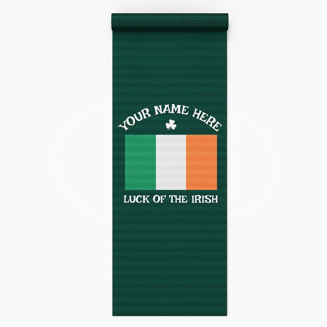 St Patrick's Day Ireland Flag Custom Name Shamrock Bath Mat (Creator Uploaded)