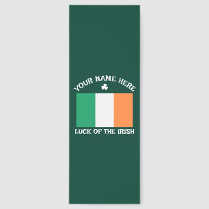St Patrick's Day Ireland Flag Custom Name Shamrock Bookmarks