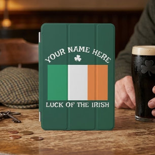 St Patrick's Day Ireland Flag Custom Name Shamrock iPad Mini Cover